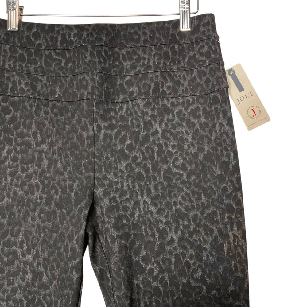JOLT sz Medium Highrise Animal Print Leggings Skinny Fit Black Gray